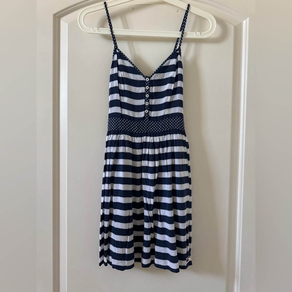 Hollister Blue and White Striped Dress